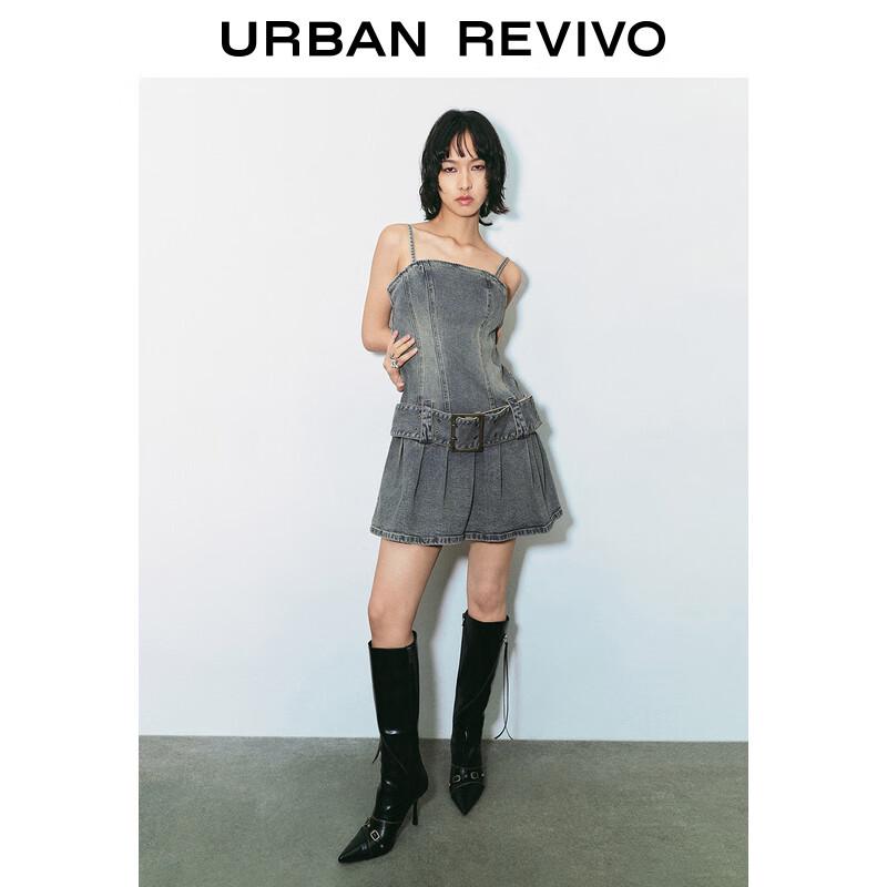 UR 2024 Летнее Ретро Джинсовое Платье на Подтяжках