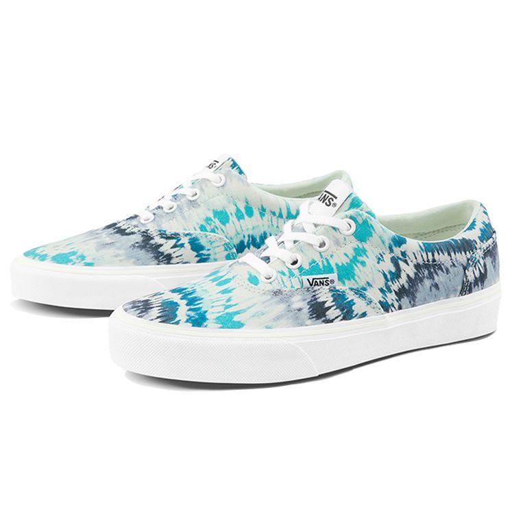 Vans Серия в национальном стиле Холщовые Модные Универсальные Повседневные Низкие Кеды для Скейтборда Женские Кроссовки Синий Тай-Дай VN0A3MVZ54H