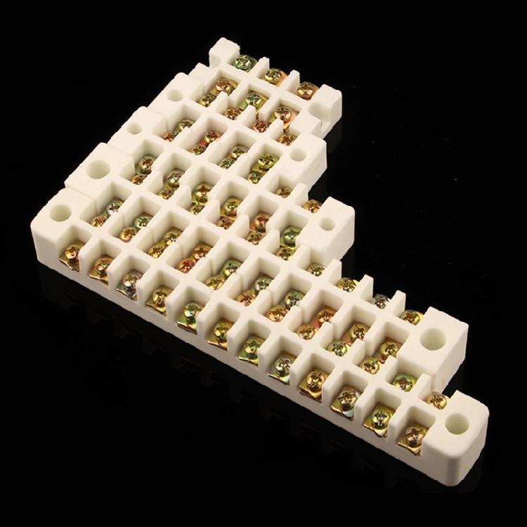 30A High Temperatures Ceramic Junction Block 800℃ Heat Proof Wiring Terminals Block For Factory And Petrochemical Wiring Needs
