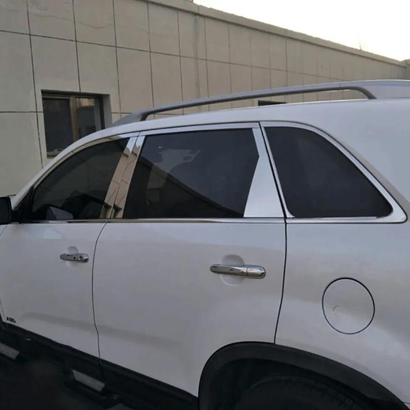 Для Kia Sorento 2009- 2013 2014 2015 2016 2017- Накладки на стойки кузова B C, полоски, крышки, нержавеющая сталь, автомобильные аксессуары
