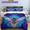 3pcs Neon Bee Print Duvet Cover Set - Machine Washable, Includes 1 Cover and 2 Pillowcases, No Core Included yy251013056