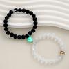 2Pcs Handmade Crown Beaded Charms Bracelet Luminou Heart Glow In The Dark Couple Bracelet For Lover Men Women Fluorescent Gift