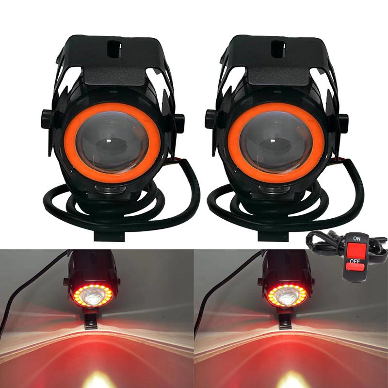 Светодиодная фара для мотоцикла 125 Вт U7 Mini Angel Eye Мотоциклетная лампа