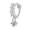 LINGCHEE 925 Sterling Silver Women's Body Jewelry Korean Simple Microset Zircon Earrings Nose Studs for Wedding or Gifts