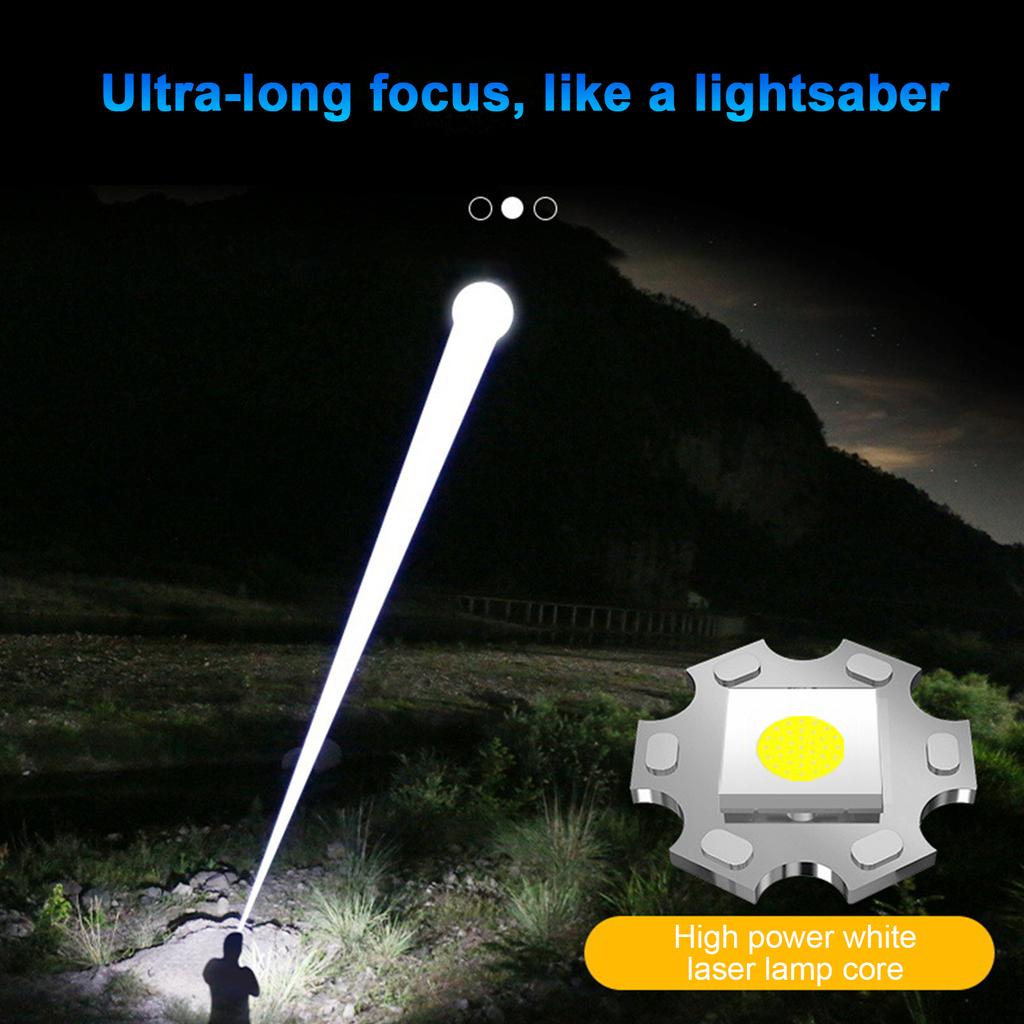 Outdoor Waterproof Handheld Flashlight Super Bright Flash Light Adjustable Focus Floodlight