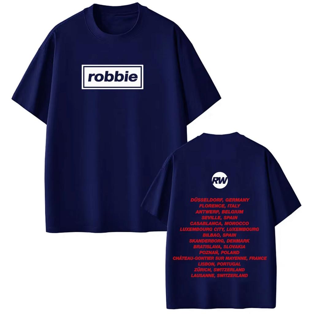 Summer Hot Sale Robbie Williams BRITPOP Album Tour Print T Shirt YK Unisex Printed Casual Outdoor Cotton Harajuku Tshirt