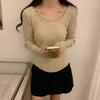 Lace Knitted Bottoming Shirt Women's Inner Season New Crew Neck Sweater Design Slim Top