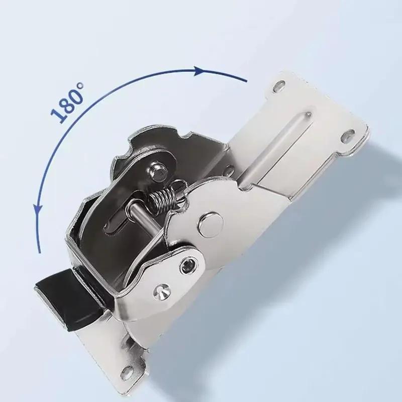Self Locking Hinge 0/90/180 Degrees Easy to Use Hardware Parts Lock Extension Support for Sofa Leg Garage Tables Workbench Chair