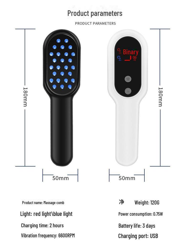 Электрический массажер для кожи головы и фототерапевтическая расческа для ухода за волосами и здоровья