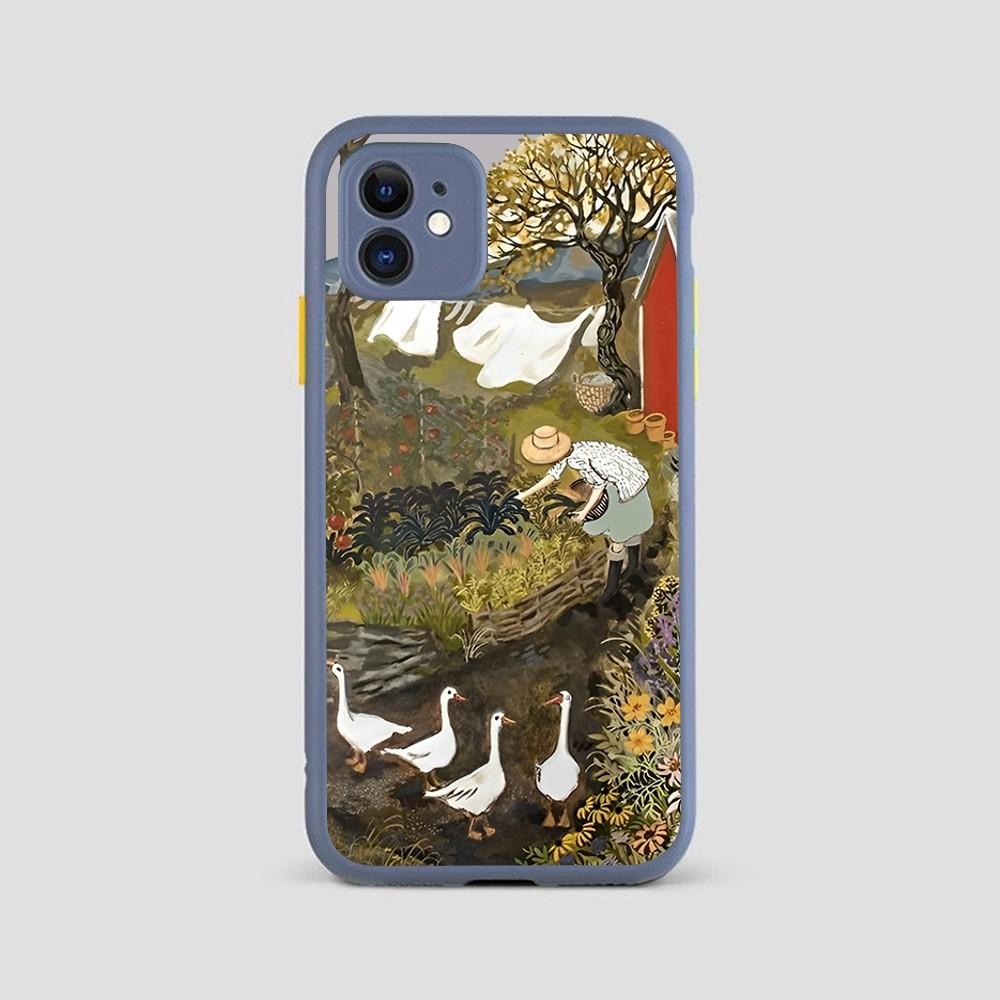 Мультяшный Пейзаж Девушка Чехол для Телефона для iPhone 14 11 12 13 Mini Pro Max 8 7 Plus X XR XS MAX Полупрозрачная Матовая Крышка