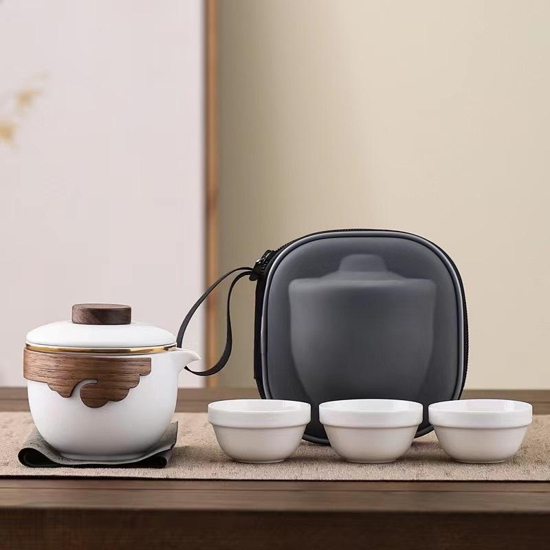 Ceramic Creative Hand Grab Pot Kuaike Cup Portable Travel Tea Set Business Gifts Opening Event Souvenirs