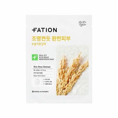 Real Fit Осветляющая тканевая маска с рисовыми отрубями, 1 шт.
