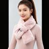 Thicken Rabbit Fur Scarf Cold Protection Winter Neck Warmer Collar Soft Furry Scarves  Women