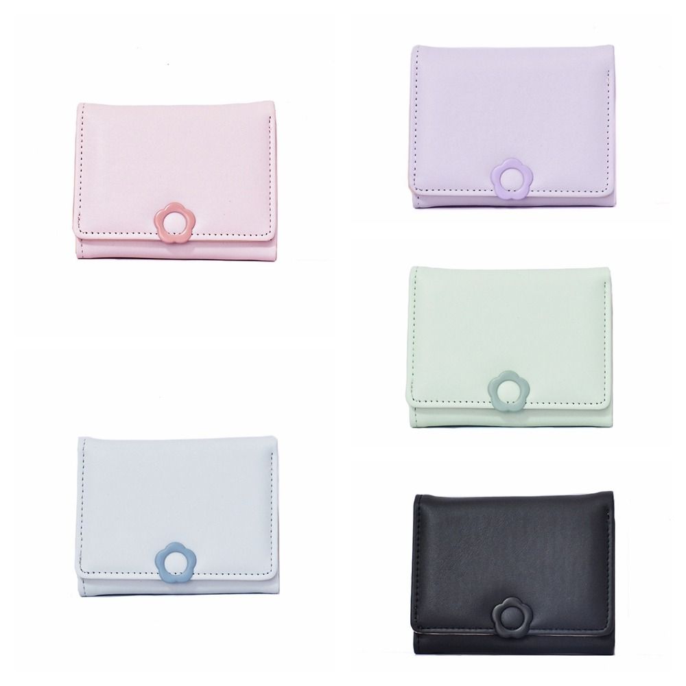 Multi-card Folding Purse Multifunctional Tri-Fold Wallet Portable Flower Short Wallet Outdoor
