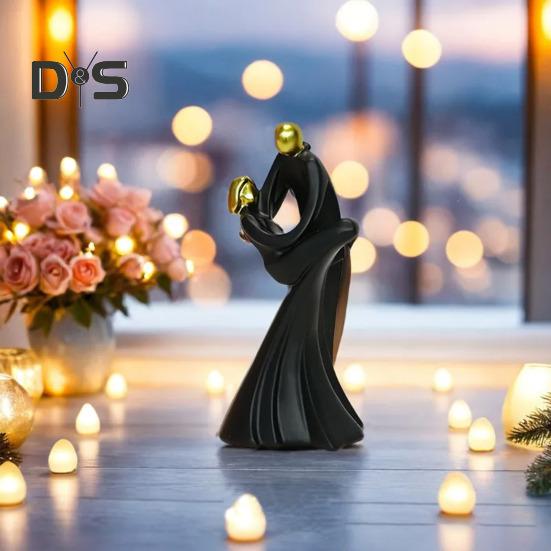 Dancing Couple Statue Resin Abstract Couple Ornament Desktop Hugging Couple Sculpture for Bedroom Living Room Decor Wedding Gift