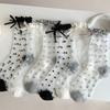 Soft Lolita Socks Crystal Silk Long Socks Comfortable Polka Dot Sock Girls