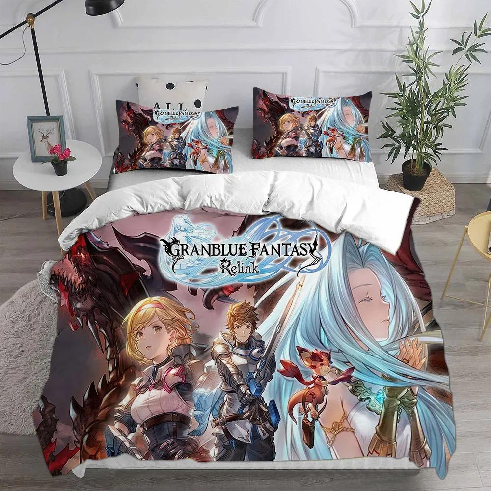 3D Постельное белье Granblue Fantasy Одеяло Пододеяльник Наволочка Детский Взрослый Размер Аниме Игра Тематика