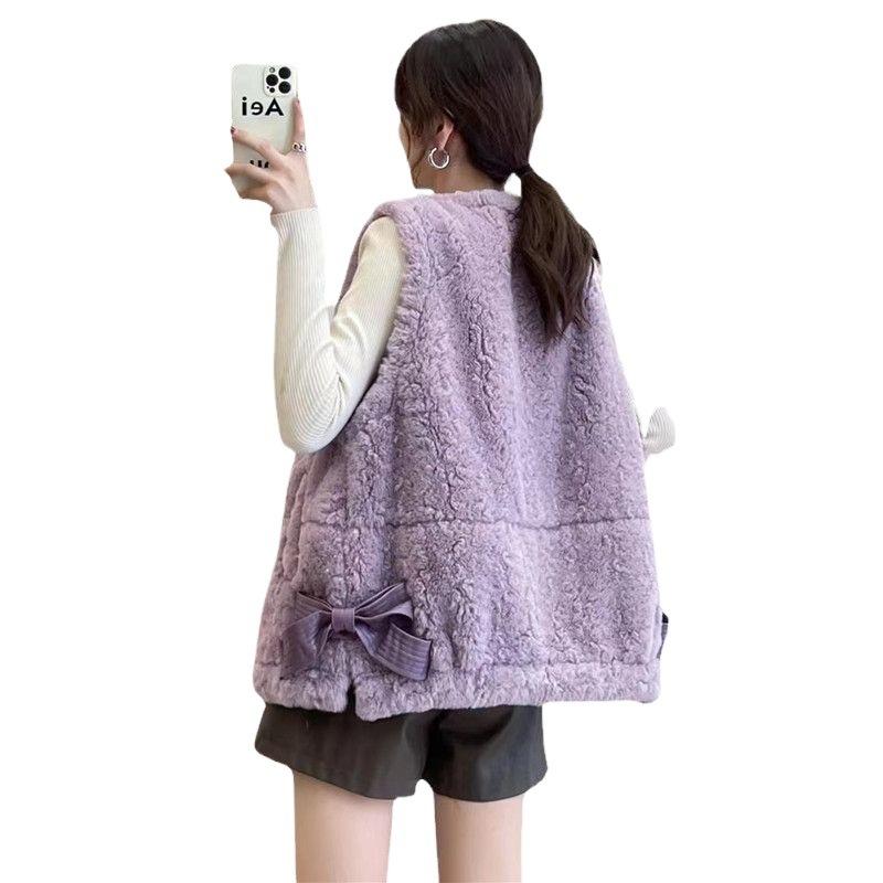 Xiaoxiangfeng искусственный меховой жилет из кролика, женская весенне-осенняя новая меховая жилетка из искусственного меха кролика, свободное пальто без воротника