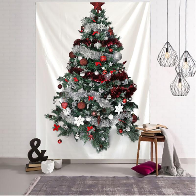 Christmas Tree Hanging Fabric Decoration Small Fresh Christmas Background Wall Blanket Wall Cloth Simple Tapestry Large Size