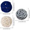 15 Pcs Mixed Navy Blue Gray White Wicker Rattan Balls Table Wedding Party Christmas Decoration