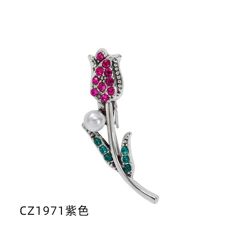 Брошь-роза Простые ювелирные изделия Аксессуары Бриллиантовая маленькая булавка-цветок Брошь Аксессуары для одежды