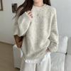 Simplicity Casual Autumn Winter Women Sweater Korean Fashion Lazy Wind Solid O-Neck Loose Long Sleeve Pullovers Knitted Tops