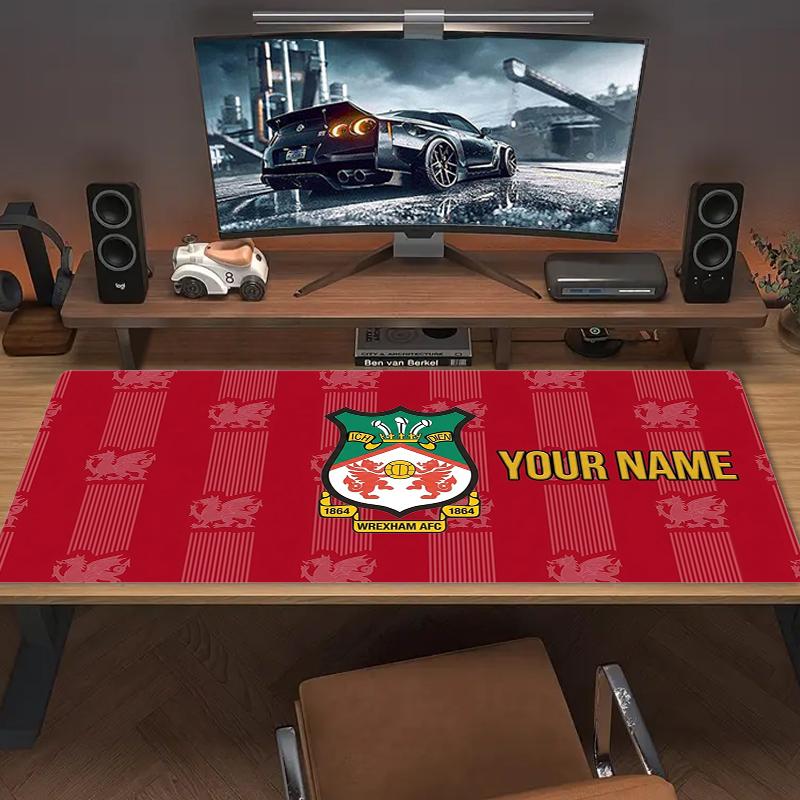 Персонализированный коврик для мыши Wrexham Afc, большой коврик для игровой поверхности стола, нескользящий коврик для ноутбука, планшета, XXL, мини-ПК, игровой коврик с запирающимся краем