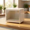 Enclosed Countertop Organizer with Transparent Front Door DustResistant Ventilated Cup Storage