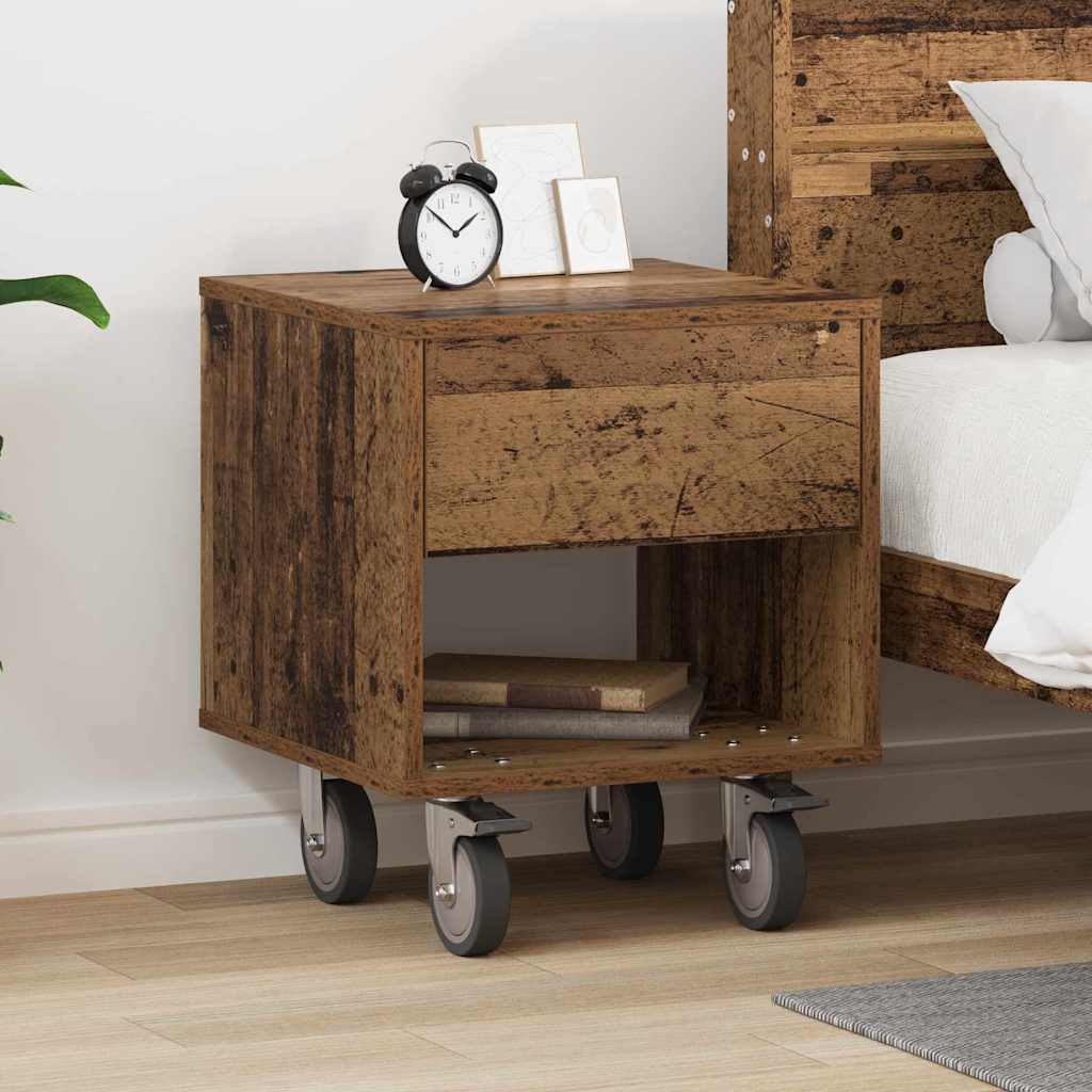 Nightstand Reclaimed Wood Look 40.5 x 40 x 48 cm Engineered Wood