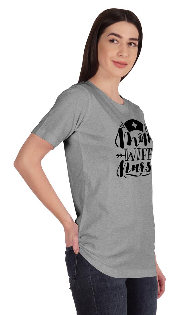 Inkmeso Женская футболка с круглым вырезом для мамы, жены, медсестры, топы, стандартный крой, хлопковая футболка