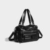 2024 College Style Black Retro Soft Motorcycle Shoulder Bag