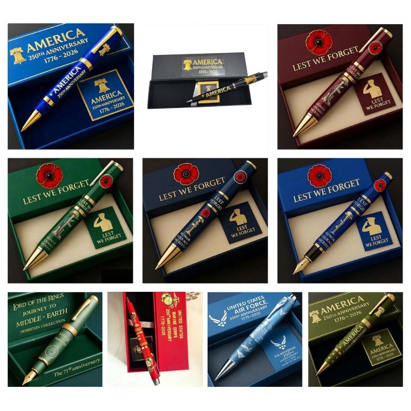 Metal Gel Pen Honoring Americans 250th Anniversary Comfortable Grip Pen for Office and Collection