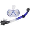 Professional Large Frame Diving Mask Swim Goggles Snorkeling Anti Fog Swimming Glasses Full Dry Breathing Tube(Blue