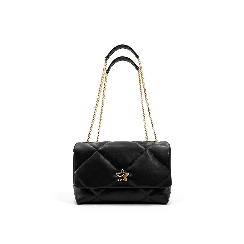 HALF.STAR Quilted Square Bag, Women's Chain Crossbody Shoulder Bag, Summer New Elegant Handbag