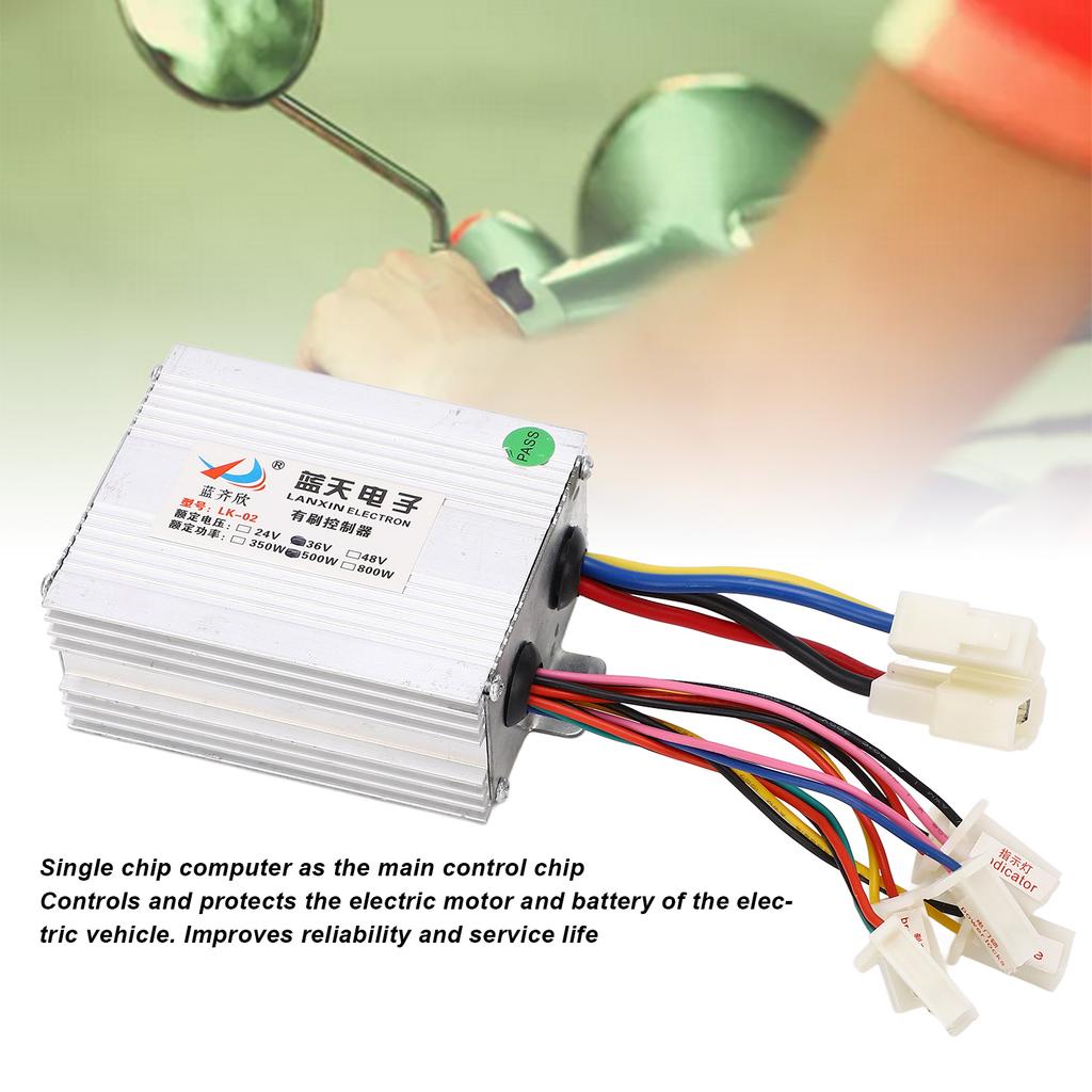 Контроллер 36 В 500 Вт с щеточным двигателем, из алюминиевого сплава, регулятор скорости для электровелосипедов, трехколесных велосипедов, мотоциклов