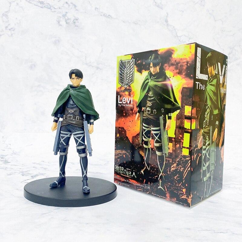 18cm Attack on Titan Eren Jaeger Anime Figure Shingeki No Kyojin Levi Ackerman Action Figure The Armored Titan Figurine Doll Toy