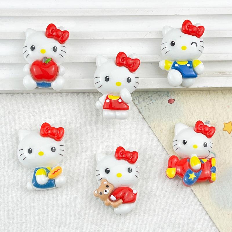 Мультяшный самолет и кошка Кики, смоляные аксессуары для DIY: Заколки для волос, Чехлы для телефонов, Материалы для брелоков