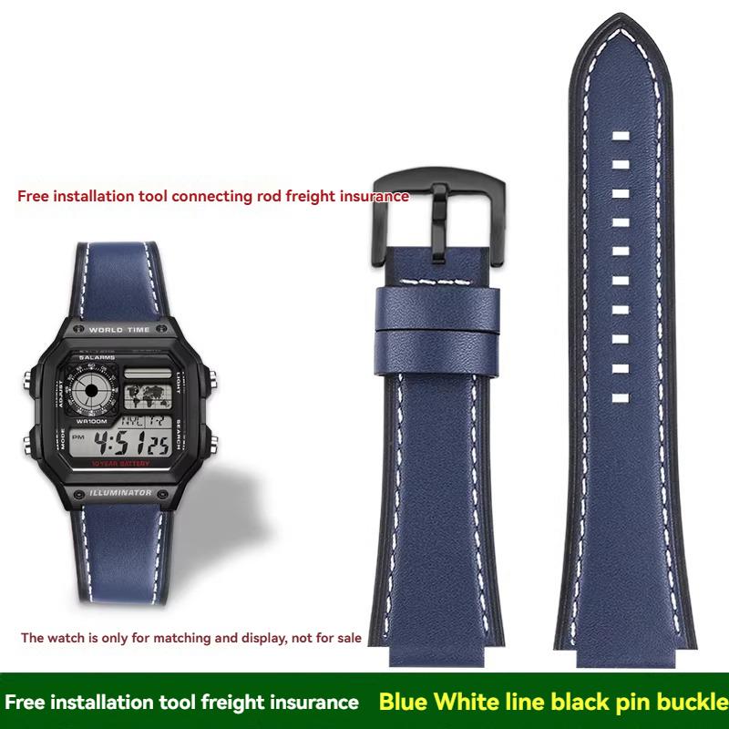 Для Casio маленькие квадратные AE1200/1300/1500 SGW-300/400 W-218 мужские оригинальные ремешки для часов из натуральной кожи аксессуары