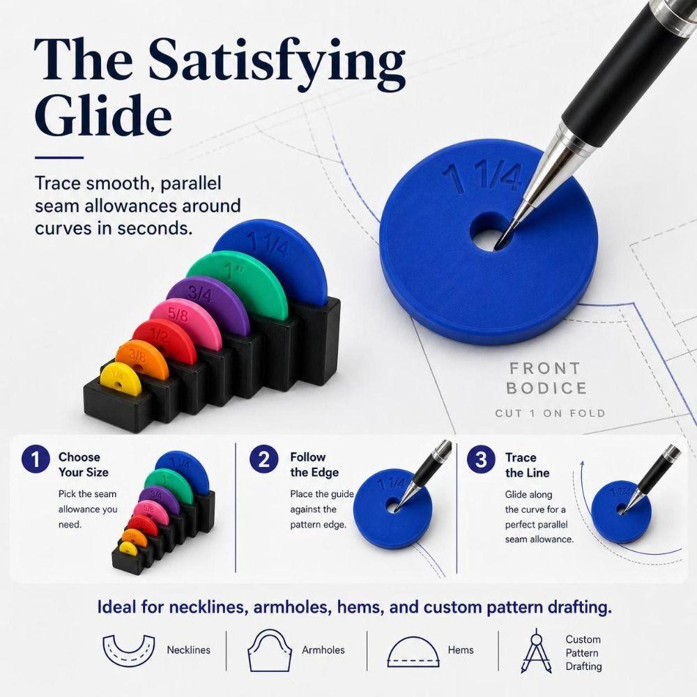 Seam Allowance Marking Seam Allowance Discs PLA Seam Allowance Tool Sewing Projects