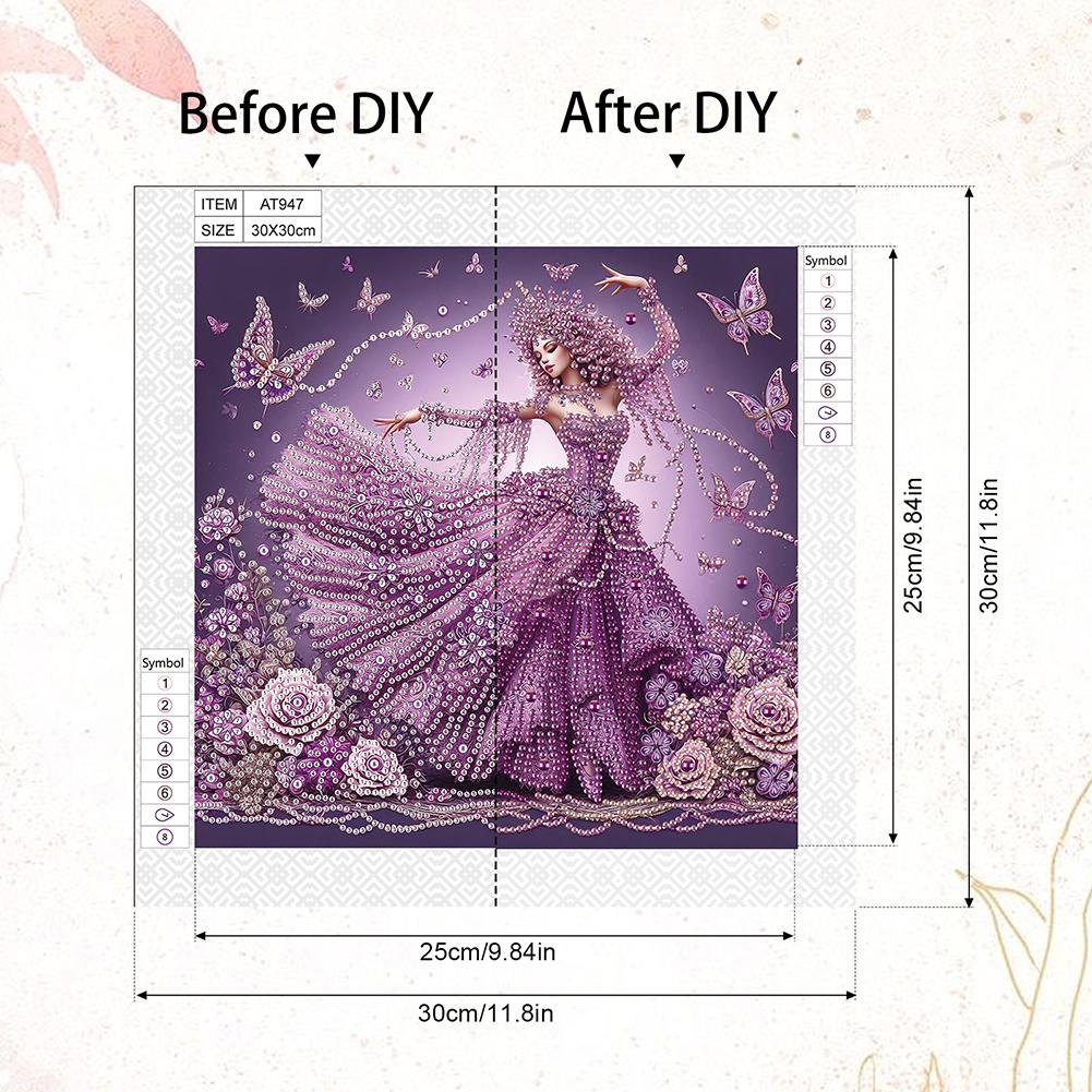 5D DIY Частичный набор для алмазной живописи со сверлом специальной формы, украшение для девочки 30x30 см