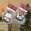 4pcs 3D Doll Christmas Stockings Set Cute Santa Claus, Snowman, Deer, Bear Design Gift Bag Candy Socks Christmas Decorations