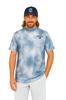 Clutch Player Men's Mock Neck Short Sleeve Camouflage Golf Shirt, Breathable, for Spring and Summer (Blue Gray/XL)