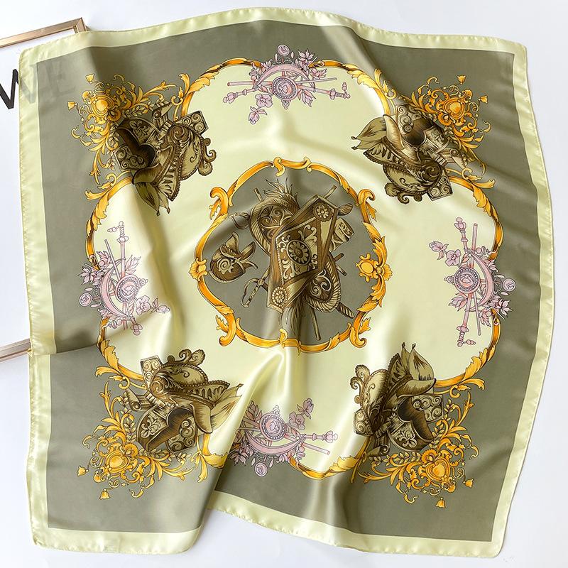1116 new Korean version spot imitation silk Chinese square scarf spring and autumn warm professional scarf spot foreign style silk scarf women