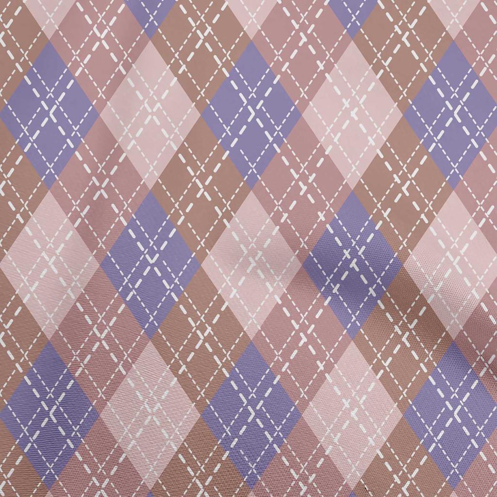 oneOone Cotton Flex Light Green Fabric Check Argyle Dress Material Fabric Print Fabric By The Yard 40 Inch
