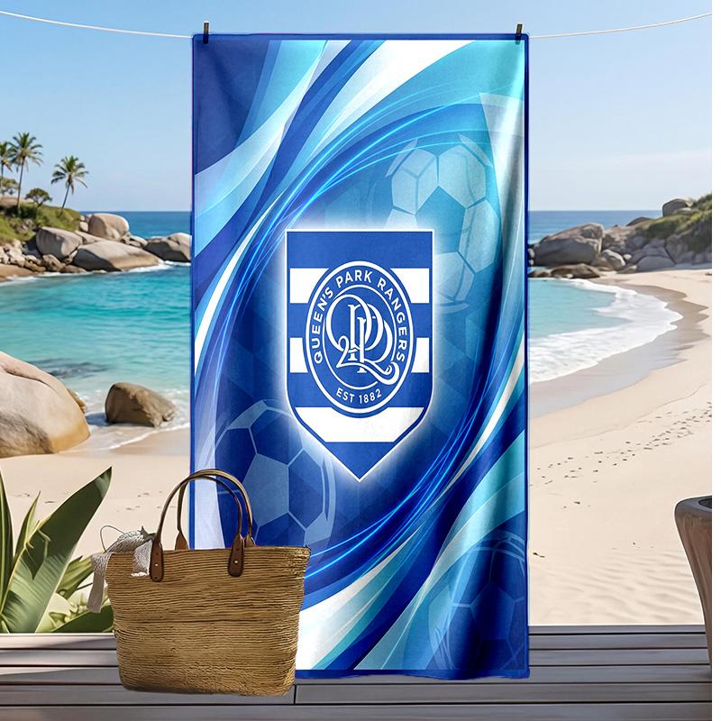 Queens Park Rangers Football Print Beach Towel, Large Soft Quick Dry Towel for Beach Camping Swimming