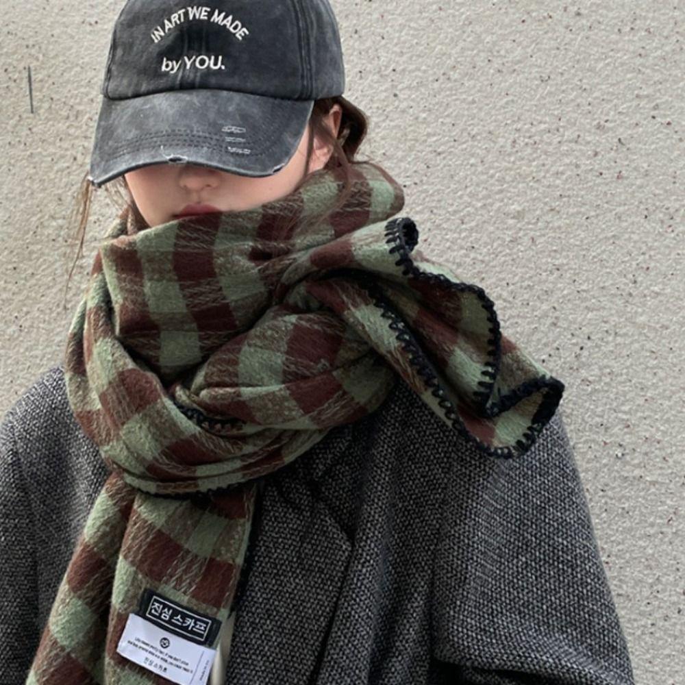 Fashion Imitation Cashmere Winter Plaid Scarf Thick Warm Soft Long Scarves Windproof Blanket Women Wrap Shawls