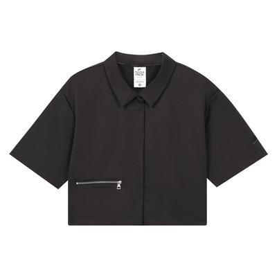 Спортивная одежда Dri-FIT Tech Pack Однотонная тканая рубашка с короткими рукавами на молнии Женские топы Черный DV8241-010