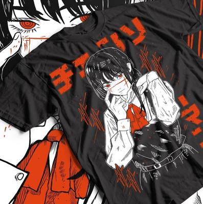 Футболка Makima Chainsaw Man в стиле хоррор-аниме для отаку, подарок Denji, унисекс, все размеры.