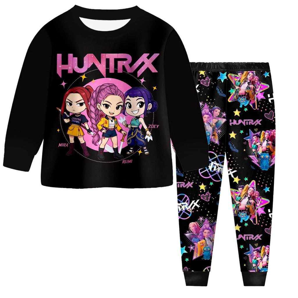 Children's Fashion Suit Skirt Round Neck Long Sleeve Top Pants