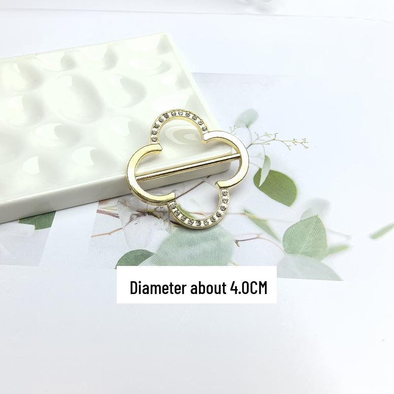 Декоративная пряжка-узел с жемчугом и бриллиантами для подола футболки и шарфов